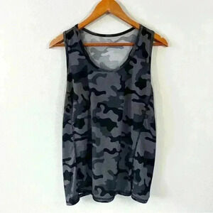 NWT Zelos black and gray camo print active top